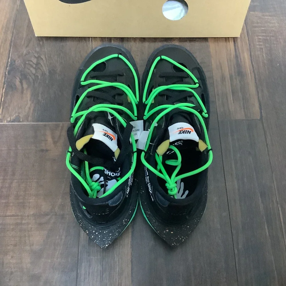 Nike Off-White Blazer Low Black Electro Green Size 7.5 DH7863-001 Mens Sneakers